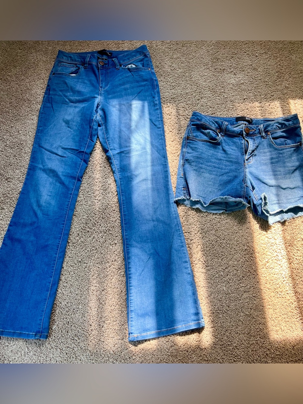 Women’s Blue Denim Jeans and shorts Bundle - Classic Straight Fit